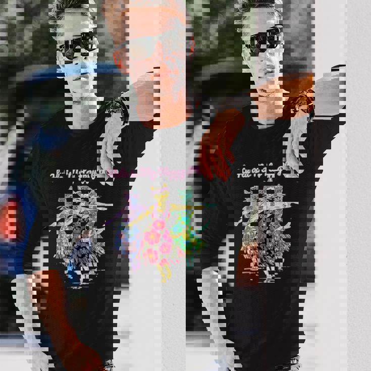 フラダンスを踊る猫 長袖Tシャツ 彼への贈り物