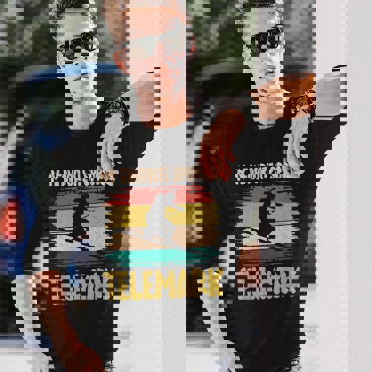 フリーヒールスキー 好きなスポーツはテレマークスキー スキーヤー 長袖Tシャツ 彼への贈り物