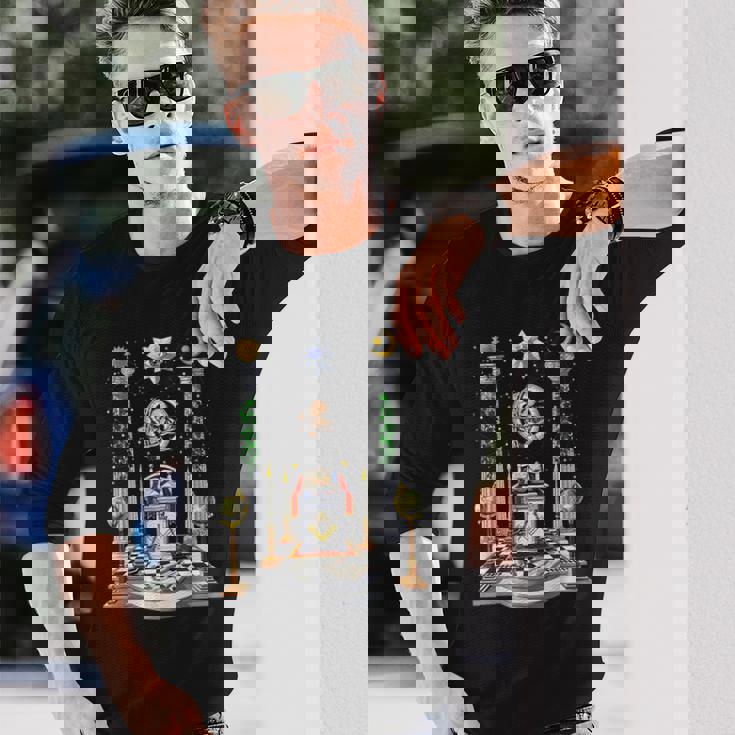 フリーメーソンのロッジ フリーメイソン フリーメイソンのコンパス フリーメイソンの祭壇 長袖Tシャツ 彼への贈り物