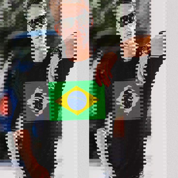 ブラジル レディース メンズ キッズ 左胸 ブラジル国旗 長袖Tシャツ 彼への贈り物