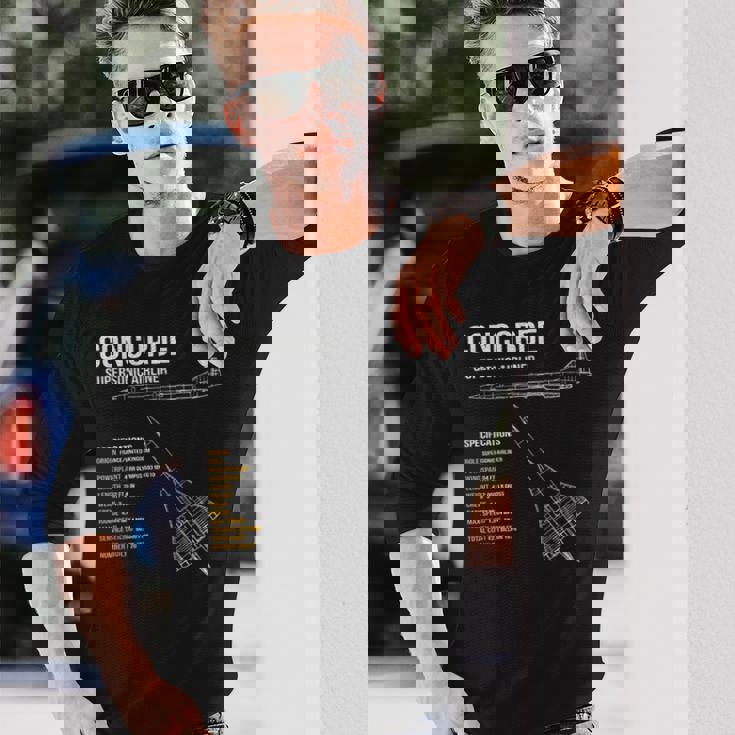 ブリティッシュコンコルド旅客機 長袖Tシャツ 彼への贈り物