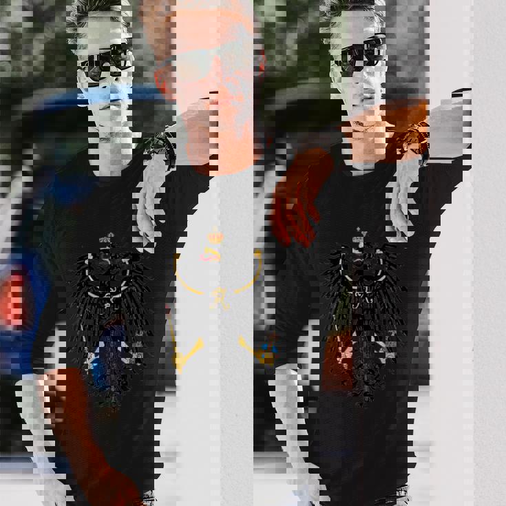 プロイセン国旗 イーグル 紋章 長袖Tシャツ 彼への贈り物