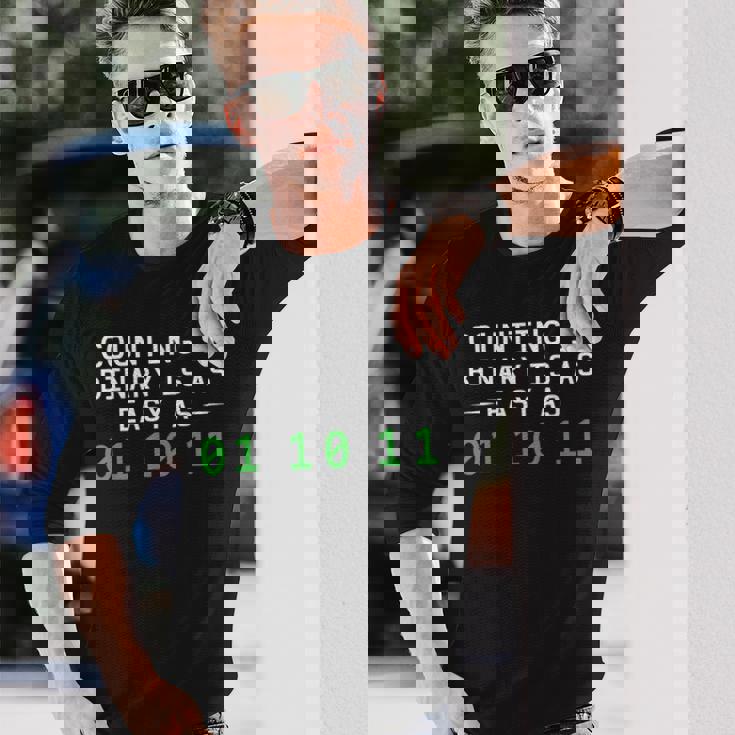 プログラマー カウントイン バイナリコード バイナリコーディング 長袖Tシャツ 彼への贈り物