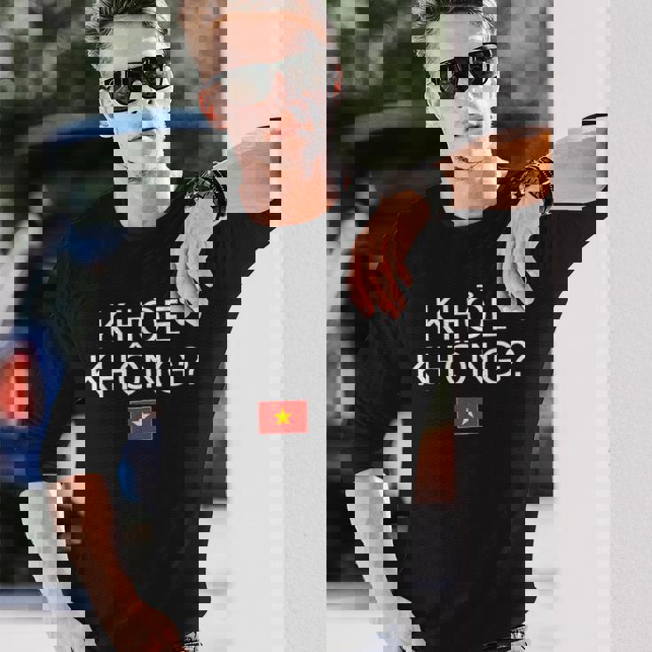 ベトナム語で元気ですか ベトナム 長袖Tシャツ 彼への贈り物