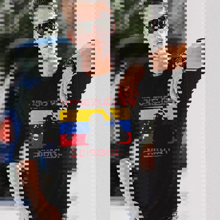 ベネズエラ Beisbol 野球旗 ベネズエラ スポーツファンen 長袖Tシャツ 彼への贈り物