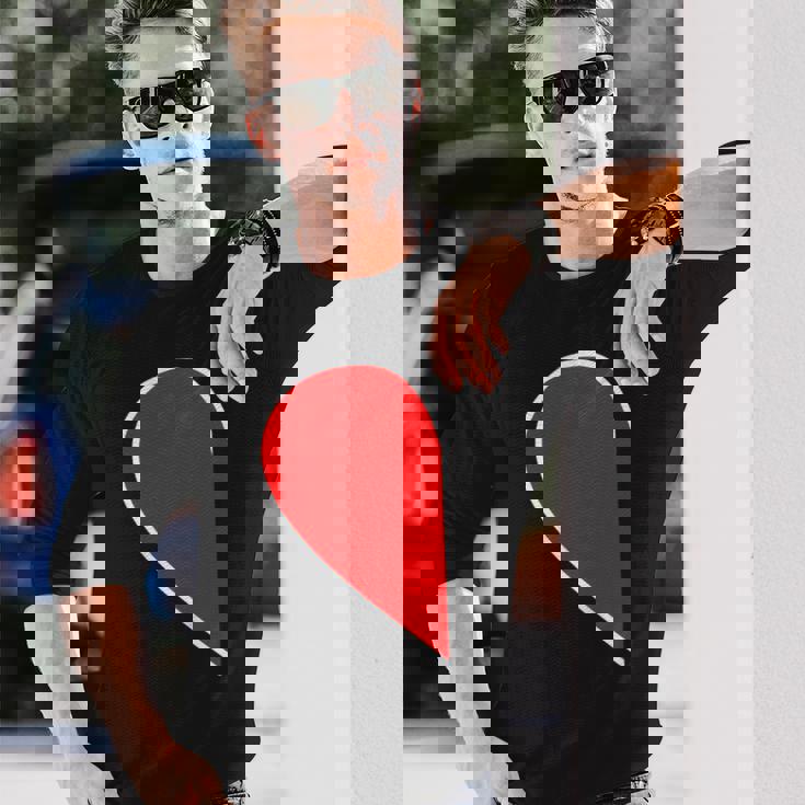 ペア ハート 親子 恋人（Left 左）（ビューティフルライフ）半分 コーデ リンク ルック かわいい 長袖Tシャツ 彼への贈り物