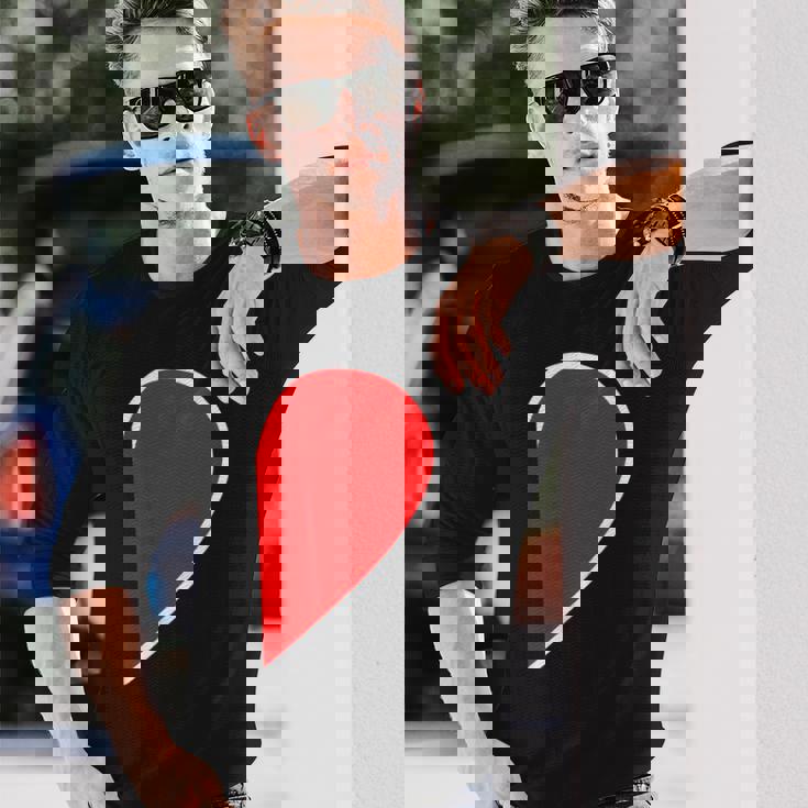 ペア ハート 親子 恋人（Right 右）（ビューティフルライフ）半分 コーデ リンク ルック かわいい 長袖Tシャツ 彼への贈り物