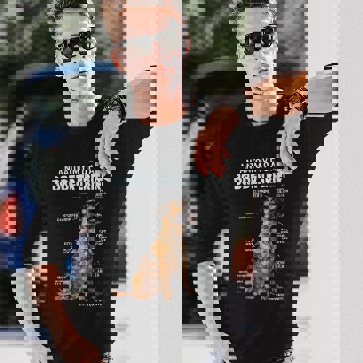 ボーダーテリアの解剖学 長袖tシャツ 長袖Tシャツ 彼への贈り物