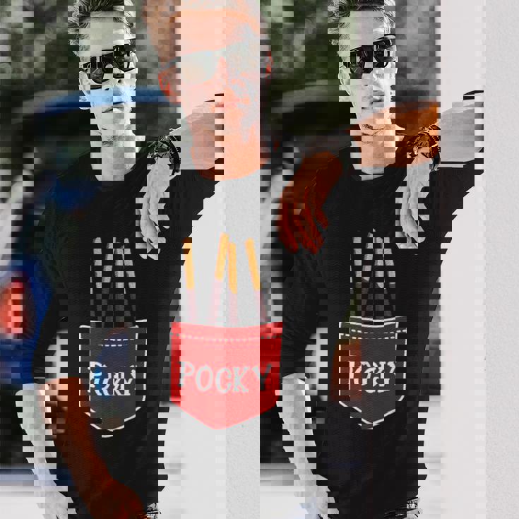 ポッキーポケット チョコレート ジャパン デザート 楽しいギフト 長袖Tシャツ 彼への贈り物