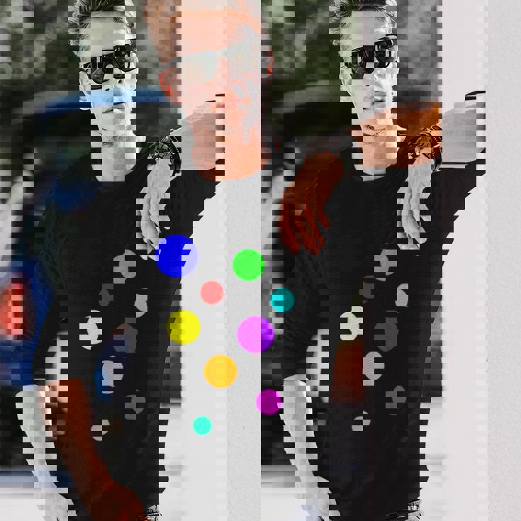 ポップ Dots カラフルドット 水玉【Pop】模様プリント アート おしゃれ 長袖Tシャツ 彼への贈り物