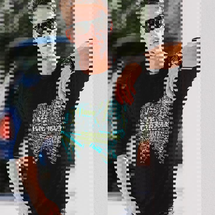 ポメラニアンが大好き-Word Cloud Pomeranians 犬ティー A 長袖Tシャツ 彼への贈り物