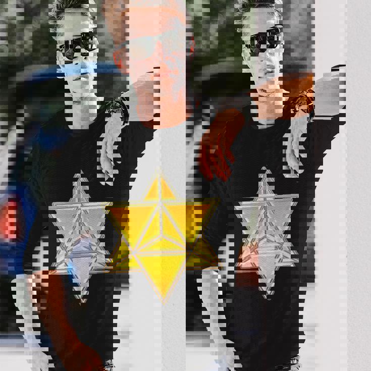 マカバ神聖幾何学ヨガスピリチュアリティ瞑想トレンド 長袖Tシャツ 彼への贈り物