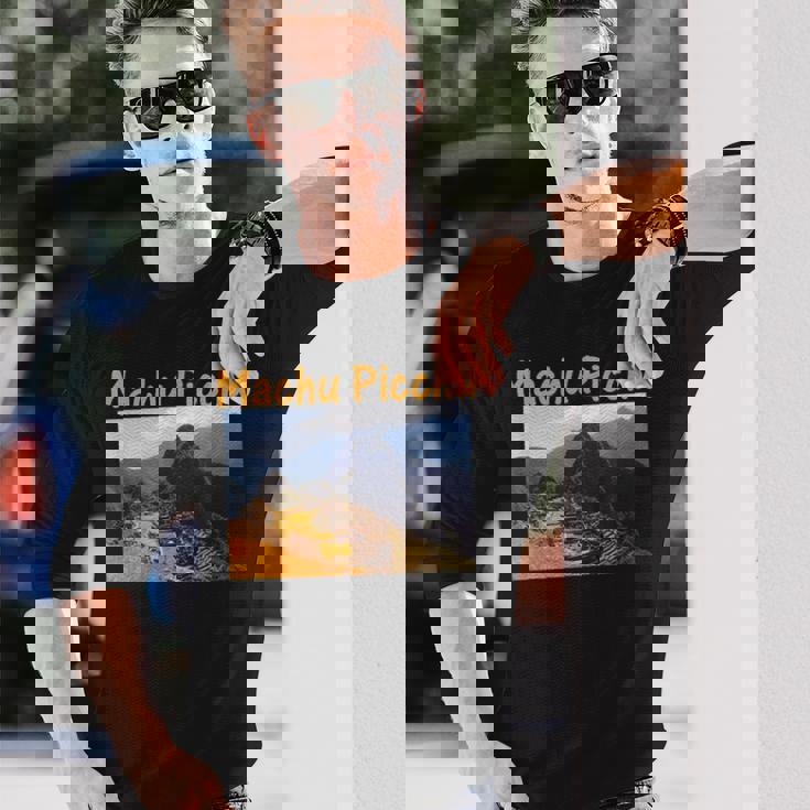 マチュピチュペルー遺跡 日の出 長袖Tシャツ 彼への贈り物