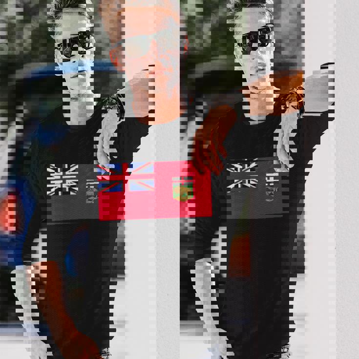 マニトバ州 紋章 カナダ国旗 ウィニペグ 長袖Tシャツ 彼への贈り物