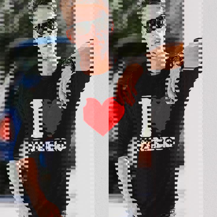 マリコという名前が大好きです 長袖Tシャツ 彼への贈り物