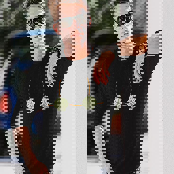 マーメイド貝殻ビキニトップ 面白い 長袖Tシャツ 彼への贈り物