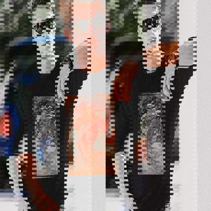 ミュシャの踊り 長袖Tシャツ 彼への贈り物