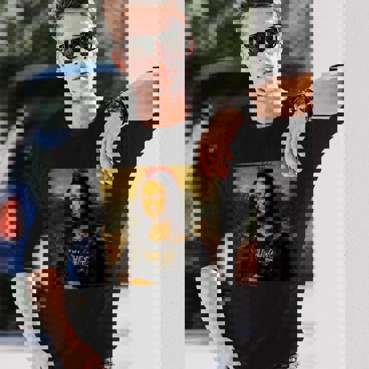 モナリザ パンク風 パロディデザイン 長袖Tシャツ 彼への贈り物