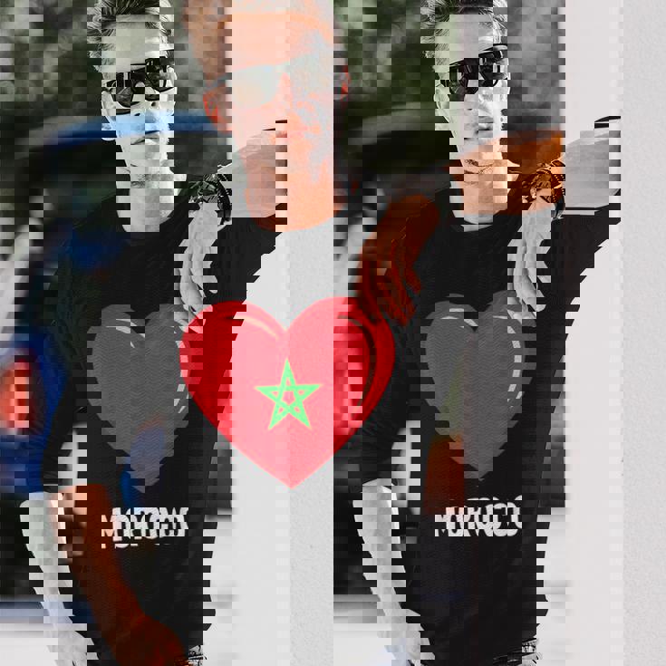 モロッコ国旗シャツ 長袖Tシャツ 彼への贈り物