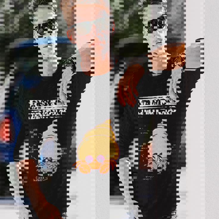 ヤドカリの解剖学 面白い カワイイ ヤドカリ チビ 長袖Tシャツ 彼への贈り物