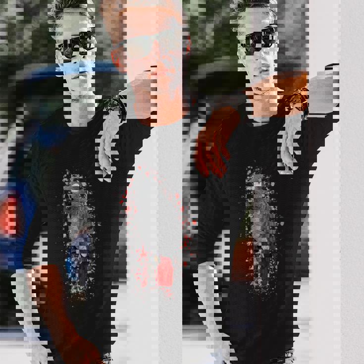 ヨウム 鳥 動物 図 バードウォッチング 贈り物 鳥類学者 生物学者 自然科学 長袖Tシャツ 彼への贈り物