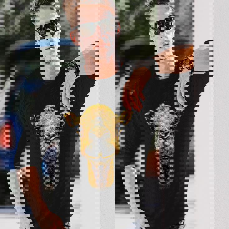 ラクダ ドメダリー バクテリアンラクダ 砂漠サファリ 甘いラクダ 長袖Tシャツ 彼への贈り物