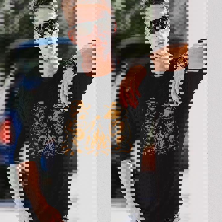 ラクーンバンジョーブルーグラスカントリーミュージック 長袖Tシャツ 彼への贈り物