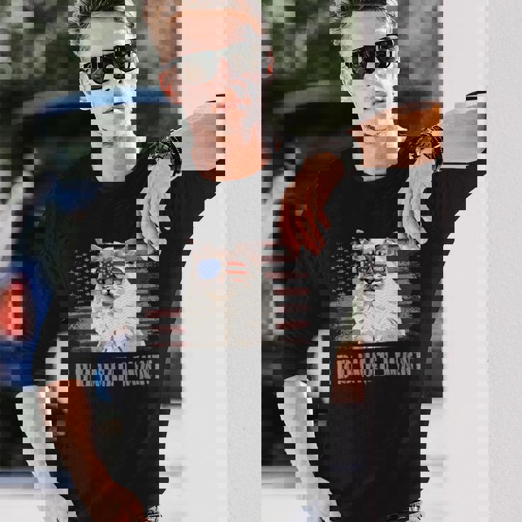 ラグドールキャット I Do What I Want Retro Usa おもしろ猫 長袖Tシャツ 彼への贈り物