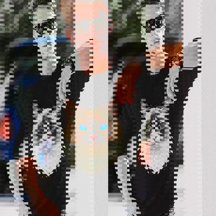 ラグドール猫ラグドール猫猫ママ甘いラグドール猫 長袖Tシャツ 彼への贈り物