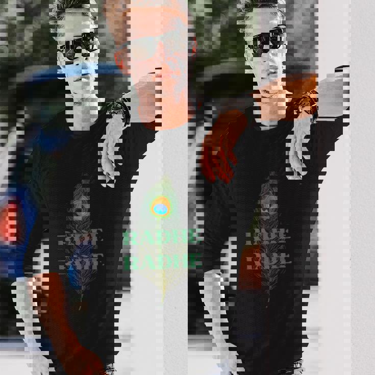 ラデ ラデ ヒンディー語 インド ブラジュ 表現 挨拶 クリシュナ 長袖Tシャツ 彼への贈り物