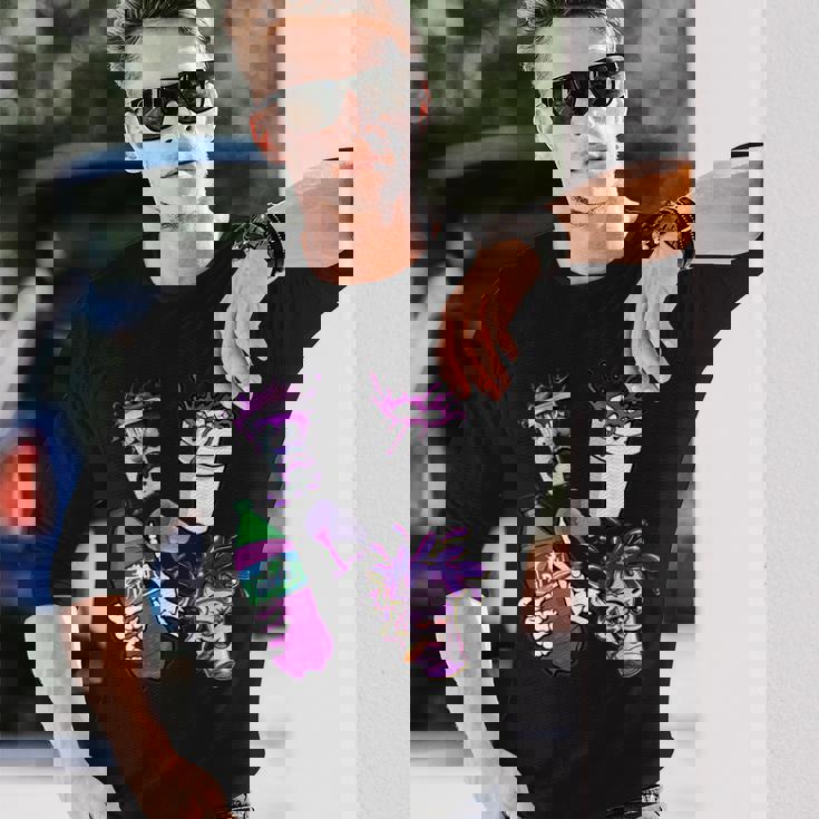 リーンシャツ、パープルドランク、ダーティダブルカップ、リーンラインスモーク 長袖Tシャツ 彼への贈り物