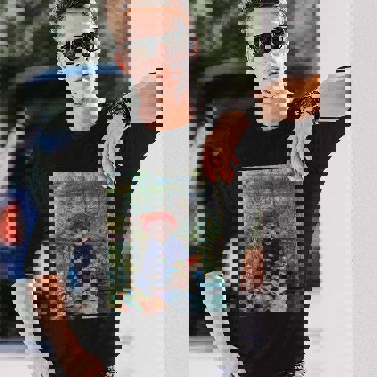 ルノワール二人の姉妹（テラス） 長袖Tシャツ 彼への贈り物