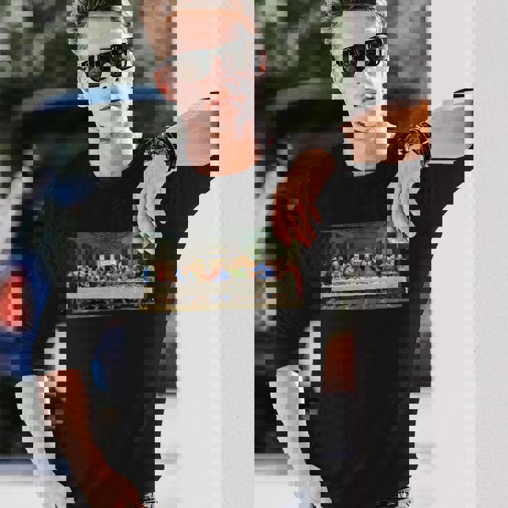 レオナルド・ダ・ヴィンチによる最後の晩餐1495 長袖tシャツ 長袖Tシャツ 彼への贈り物