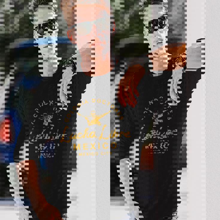 レスリング ルチャ リブレ メキシカン レスラー ヴィンテージ 長袖Tシャツ 彼への贈り物