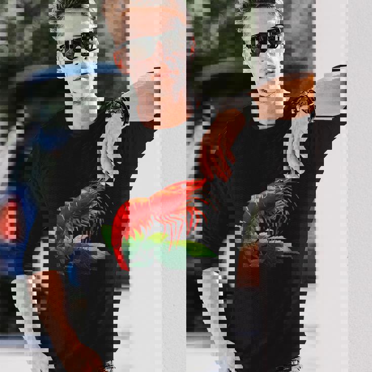 レッドチェリー シュリンプ ブリーダー ネオカラディナ 淡水水槽 長袖Tシャツ 彼への贈り物