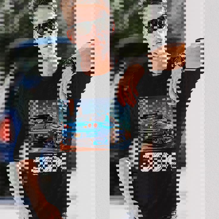 レトロ Jdm 日本ドリフトレース チューニングカー 東京スカイライン ギフト 長袖tシャツ 長袖Tシャツ 彼への贈り物