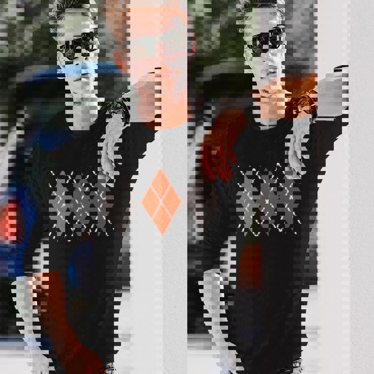 レトロ アーガイル ロカビリー 長袖tシャツ 長袖Tシャツ 彼への贈り物