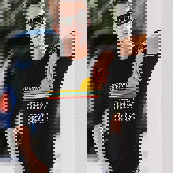 レトロ マンリービーチ オリジナル オーストラリア ヴィンテージ 70年代サンセット アート 長袖Tシャツ 彼への贈り物