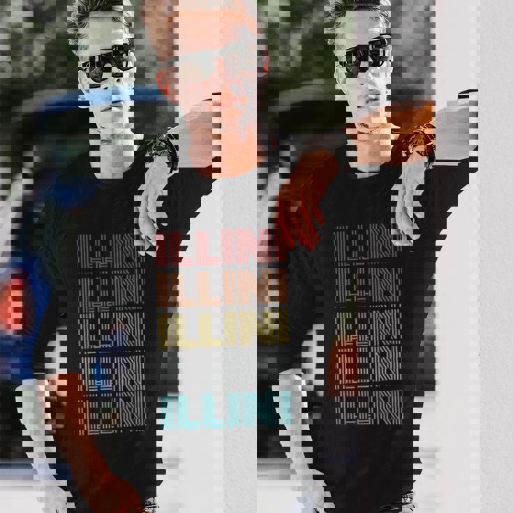 レトロ ヴィンテージ Illini 長袖Tシャツ 彼への贈り物