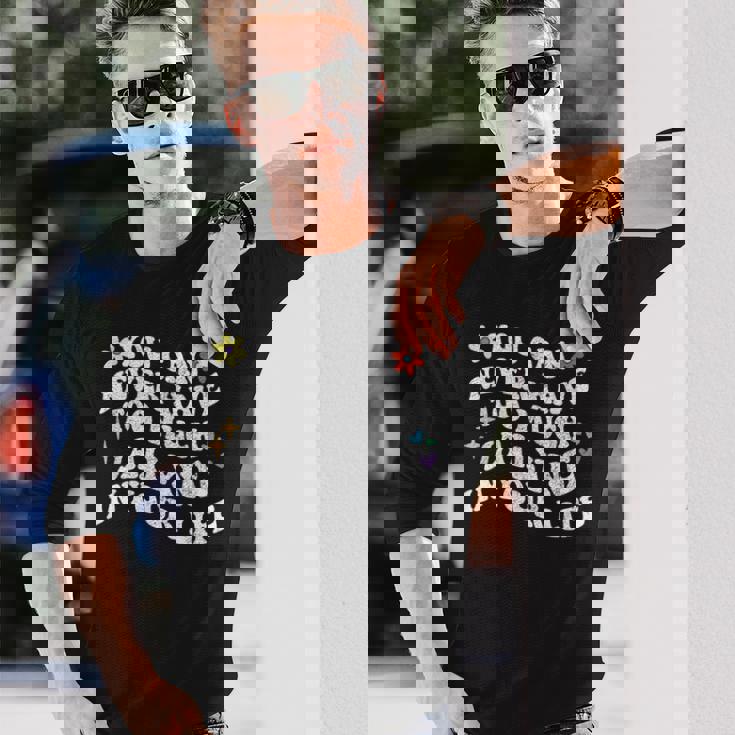 レトロなグルーヴィー。Jailyneを過度に持つことはできません。 長袖Tシャツ 彼への贈り物