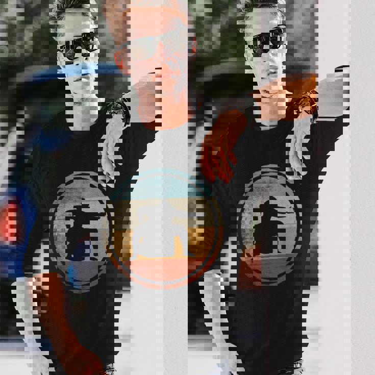 レトロなビンテージ デザイン レスラー相撲 長袖Tシャツ 彼への贈り物