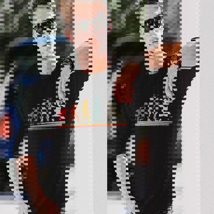 レトロ太極拳の進化 長袖Tシャツ 彼への贈り物