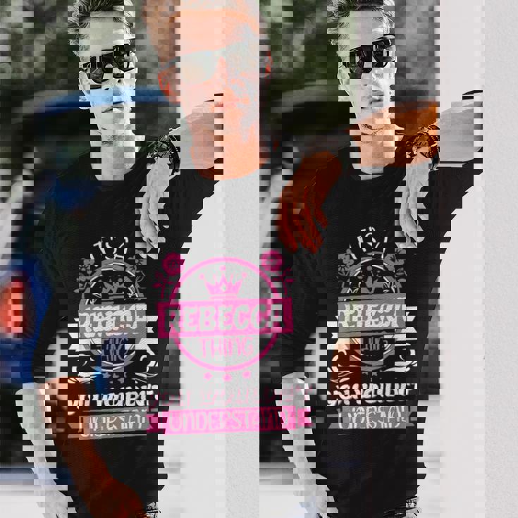 レベッカの名前 長袖Tシャツ 彼への贈り物