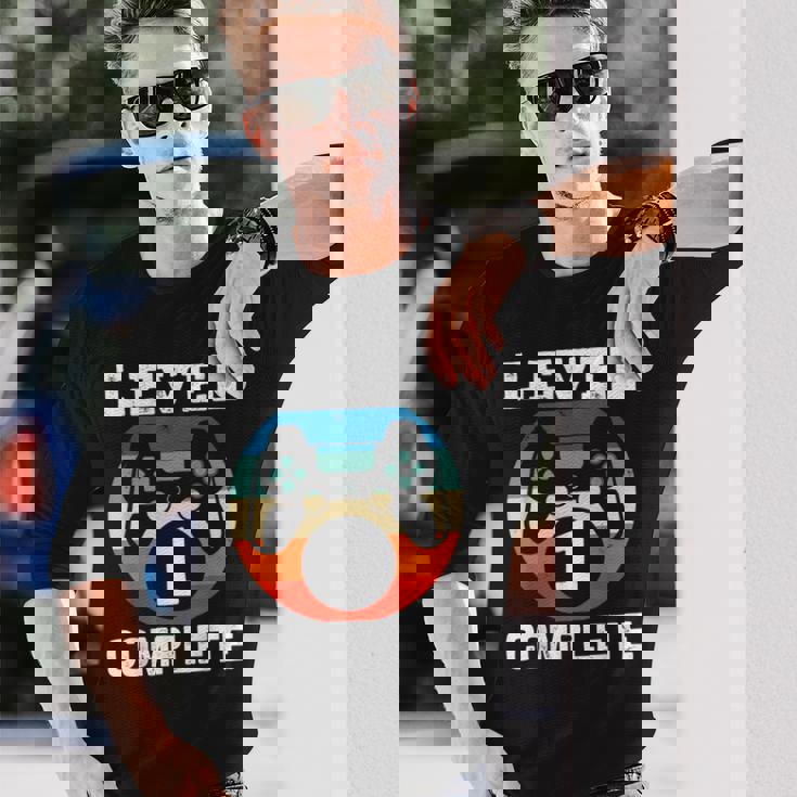 レベル1 結婚1周年記念ギフト 彼への完全ギフト 長袖Tシャツ 彼への贈り物