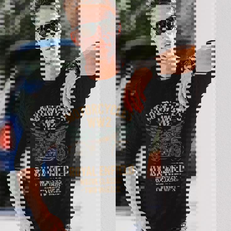 ロイヤルエンフィールドwdReクラシックモーターサイクルww2 長袖tシャツ 長袖Tシャツ 彼への贈り物