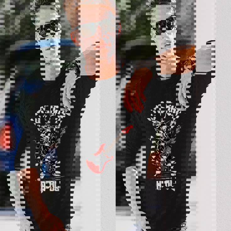 ロックンロール キャット ギタリスト ヴィンテージ ロック&ロール キャット ギター 長袖Tシャツ 彼への贈り物