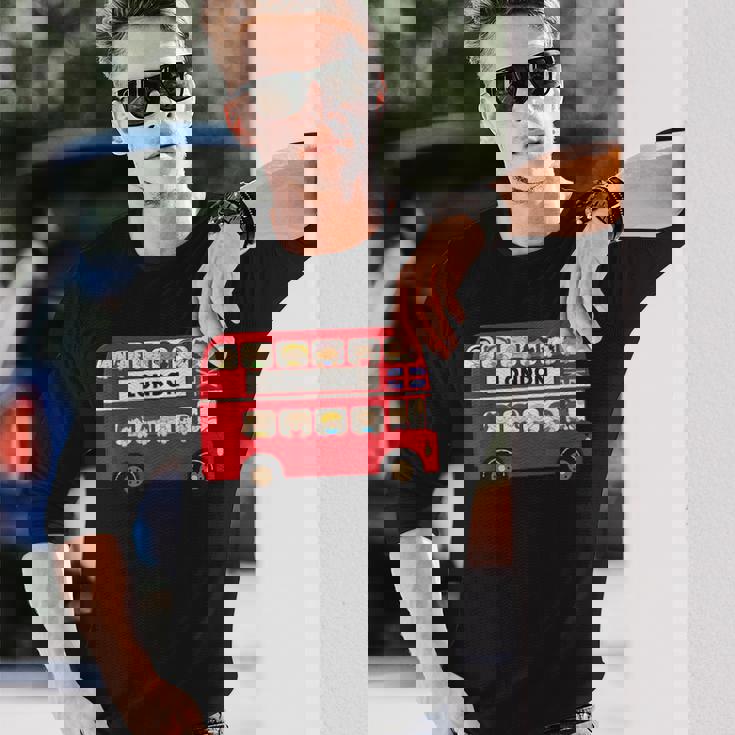 ロンドン イングランド ダブルデッカー レッドバス キッズ ツーリスト お土産 長袖Tシャツ 彼への贈り物