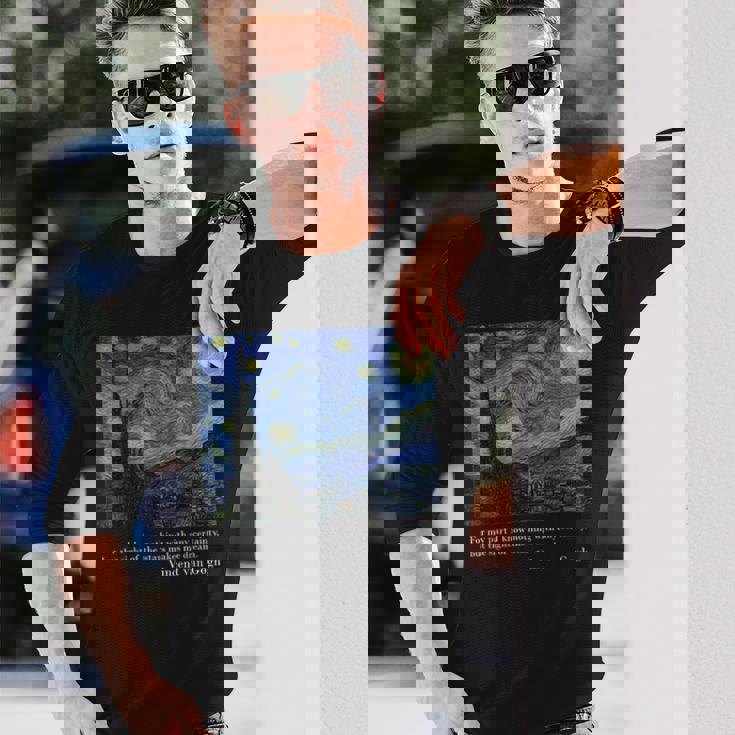 ヴィンセント・ファン・ゴッホによる星月夜 長袖Tシャツ 彼への贈り物