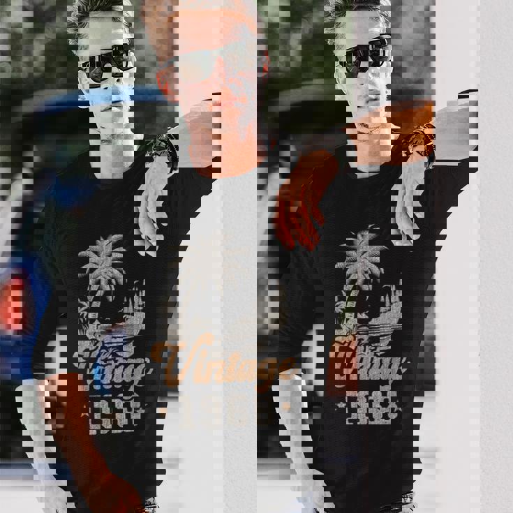 ヴィンテージ 1968 誕生日 58歳 ヤシの木 長袖Tシャツ 彼への贈り物