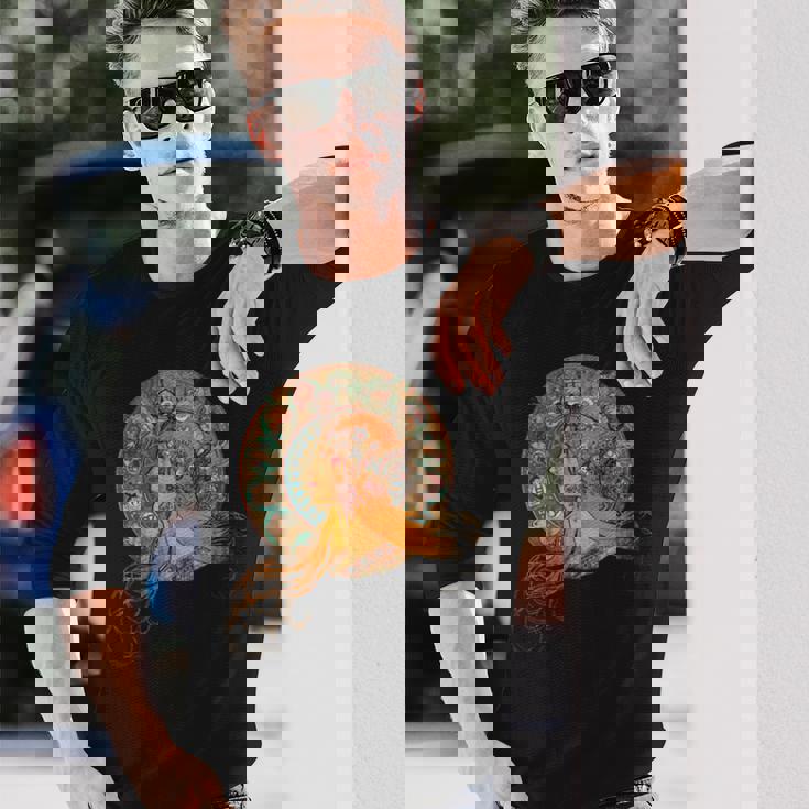 ヴィンテージ アルフォンス・ミュシャ 長袖tシャツ 長袖Tシャツ 彼への贈り物